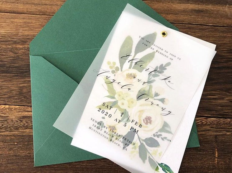 Wedding Invitation Card--327VD-Vellum paper