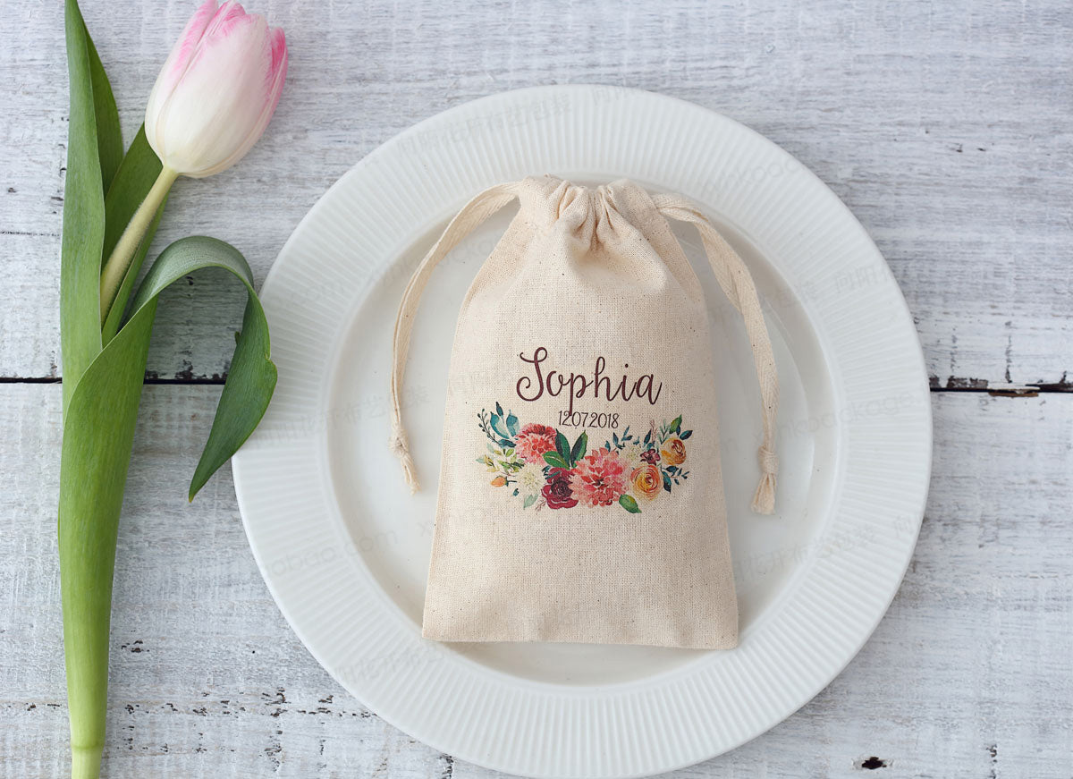 AFF140--Personalized Drawstring Pouch - Wforwedding