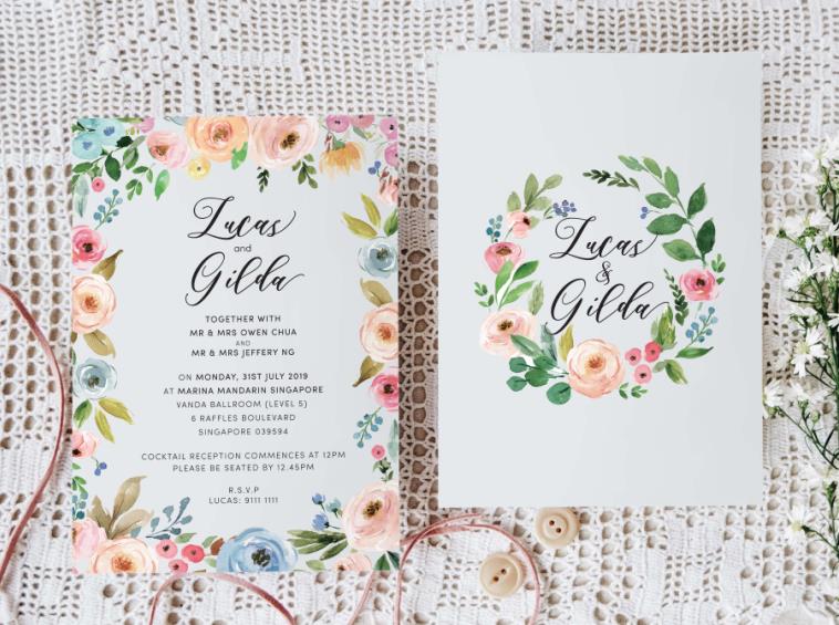 Wedding Invitation Cards--316FD-Garden - Wforwedding