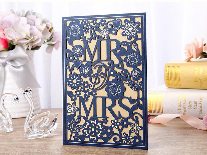 Wedding Invitation Cards--241YC-Navy - Wforwedding