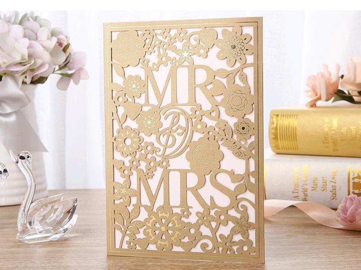 Wedding Invitation Cards--242YC-Gold - Wforwedding