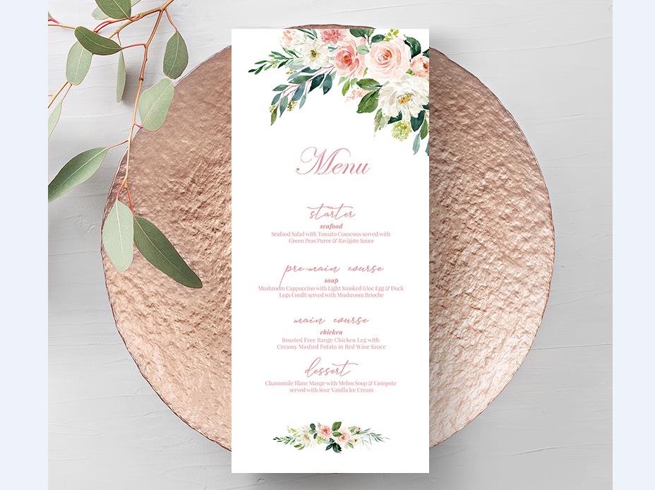 Wedding Menu card--425MN - Wforwedding