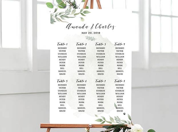 Wedding Signage, sitting plan--112BD - Wforwedding