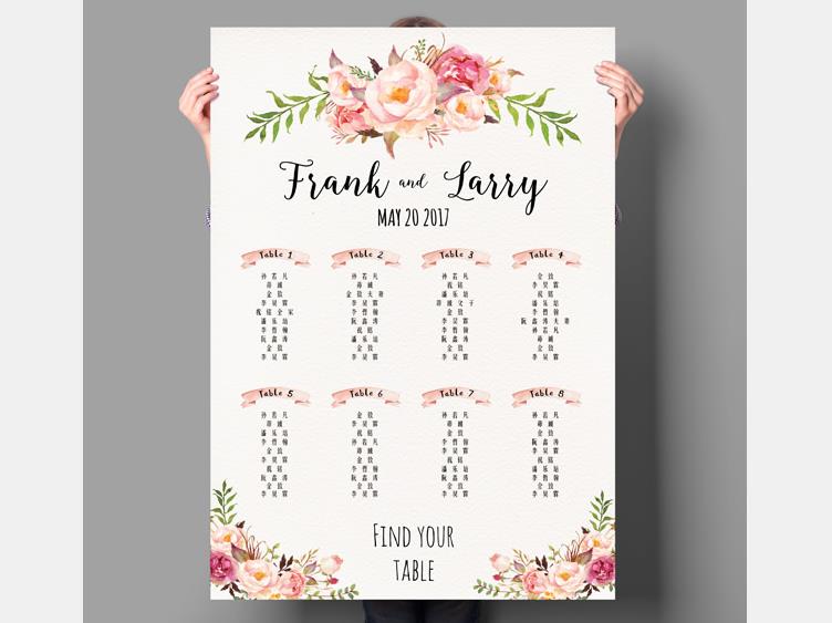 Wedding Signage, sitting plan--116BD - Wforwedding