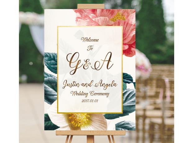 Wedding Signage, welcome board--113BD - Wforwedding