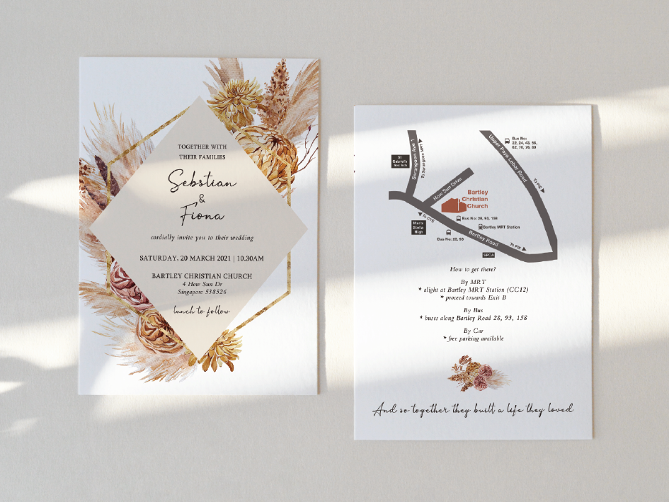 Pampas grass Invitation Card – Wforwedding