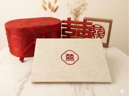 Linen Wedding / ROM / Marriage Certificate Holder with personalised printing