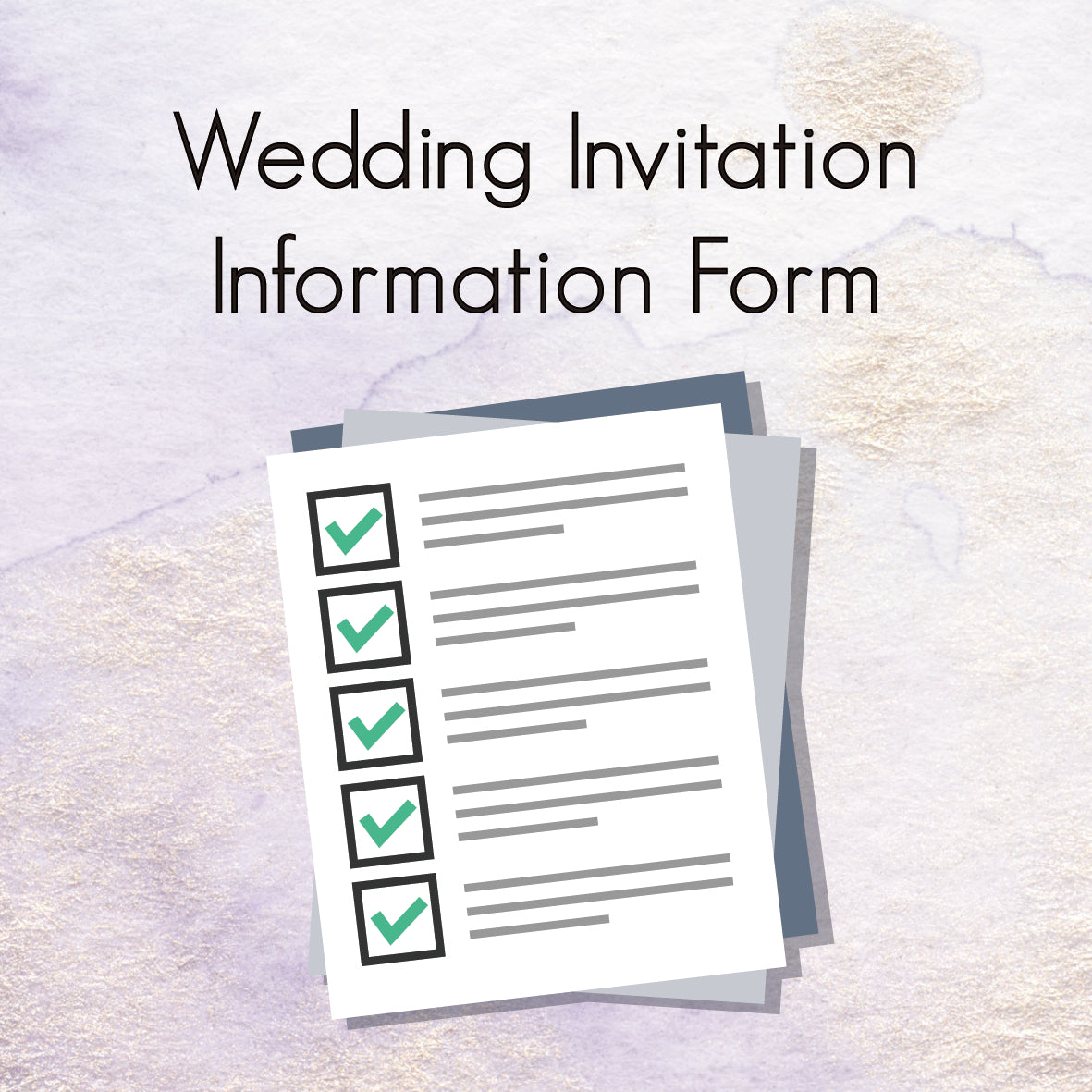 WEDDING INVITATION INFORMATION FORM - Wforwedding