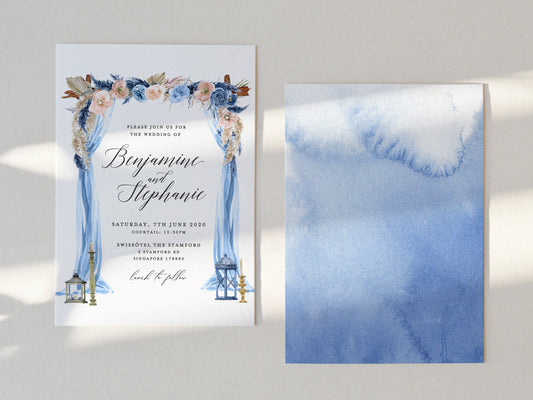 Wedding Invitation Card-409FD-Boho Arch