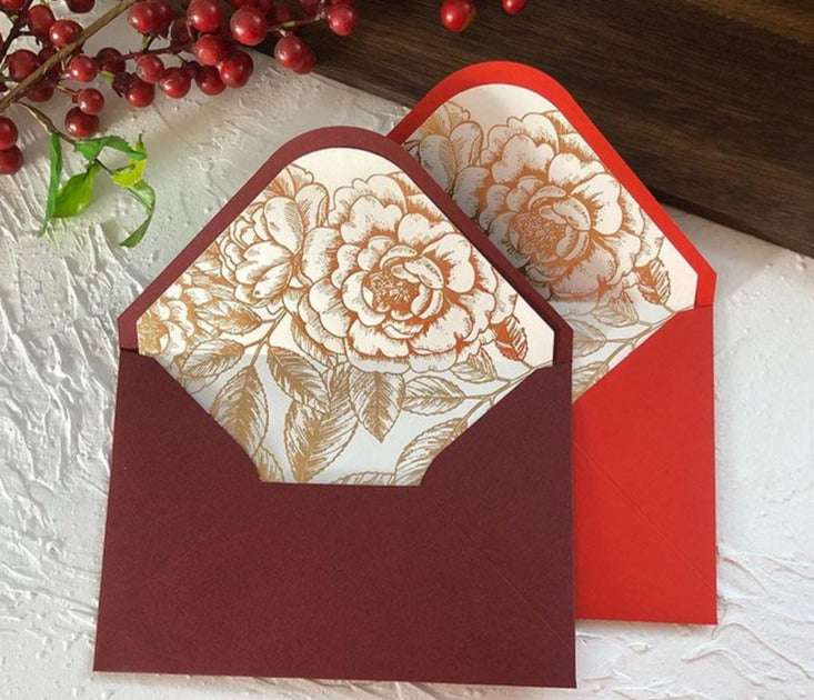 Wedding Invitation Envelop with Hot Foil Liner--213VP