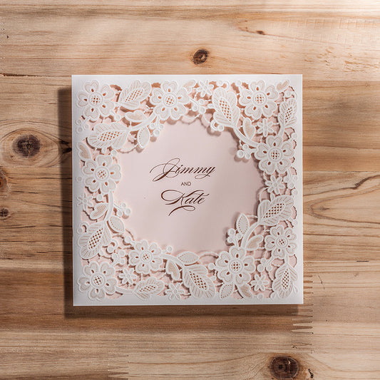 Wedding Invitation Card--5197CW-White Laser - Wforwedding