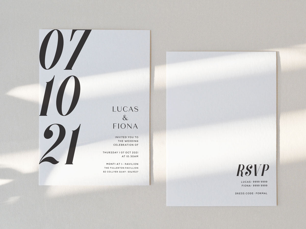 Scandi Einvite Minimalist scandinavian wedding invitation card – Wforwedding