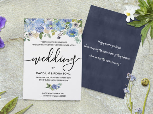 Wedding Invitation Cards--341FD-Blue - Wforwedding