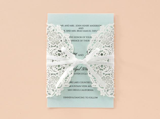 Wedding Invitation Card--6035BD-Laser White - Wforwedding