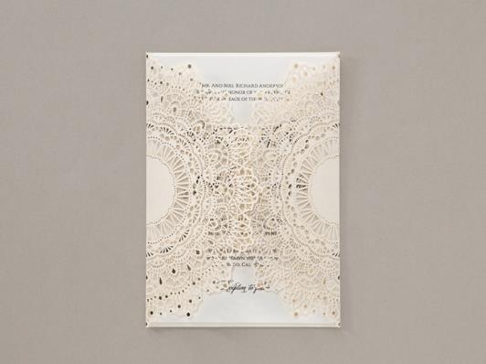 Wedding Invitation Card--6045BD-Laser White - Wforwedding