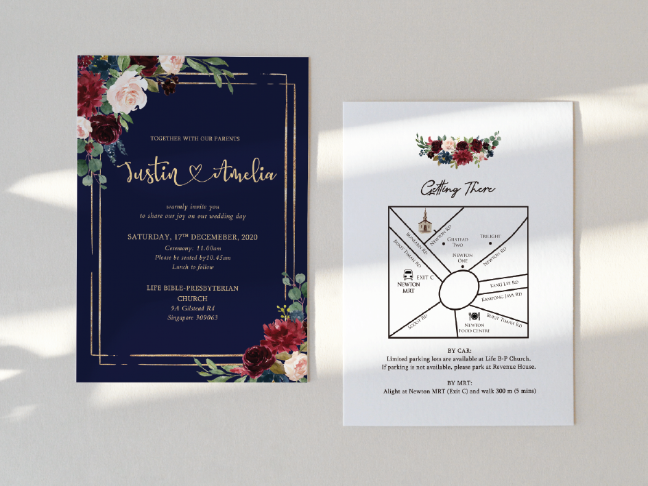 Wedding Invitation Cards--311FD-Navy