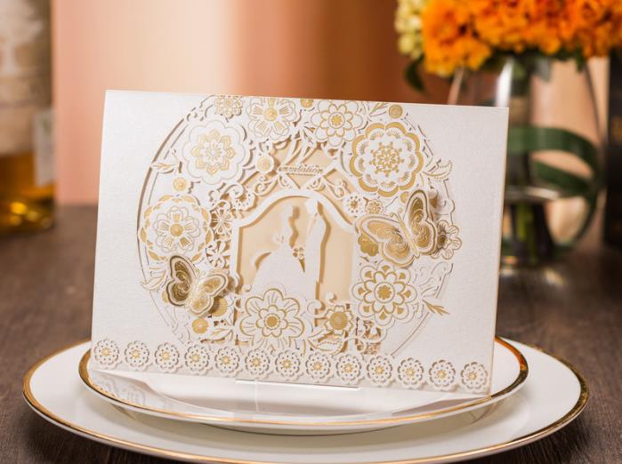 Wedding Invitation Cards--358YC-White - Wforwedding