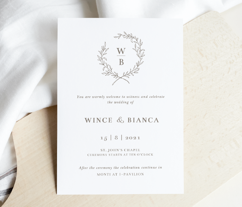 Wedding Invitation Card--599FD-Minimalist