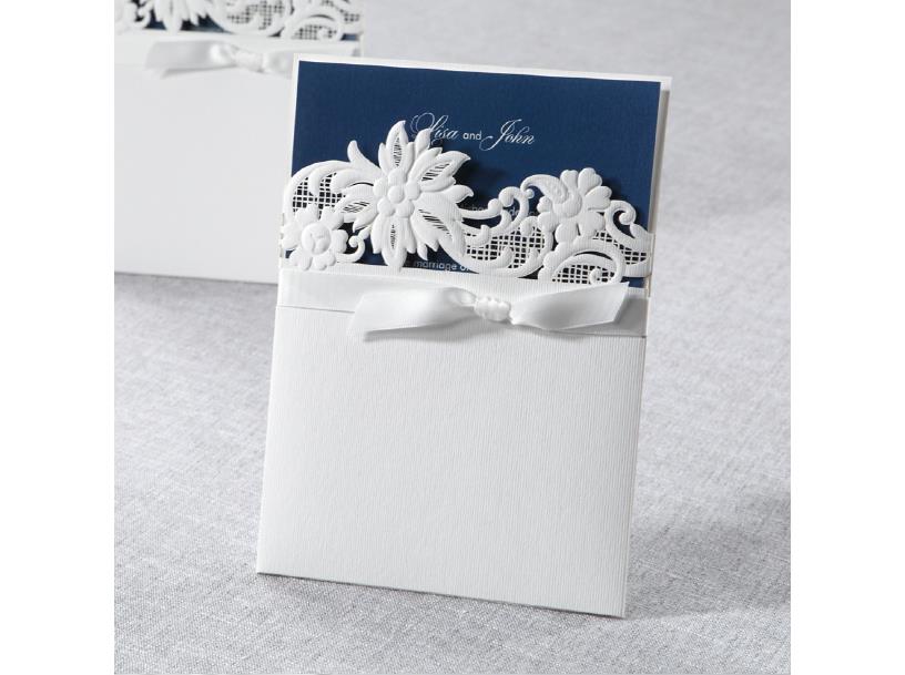 Wedding Invitation Card--872PK-Elegant white - Wforwedding