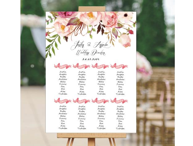 Wedding Signage, sitting plan--109BD-Foam Board - Wforwedding