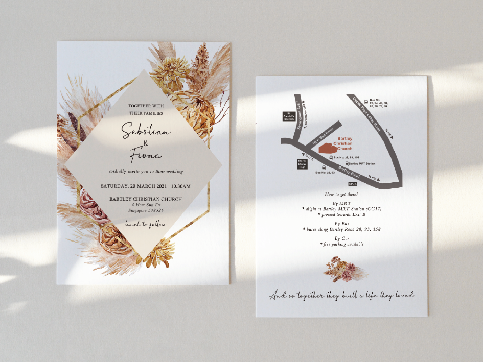 Wedding Invitation Card-306FD-pampas